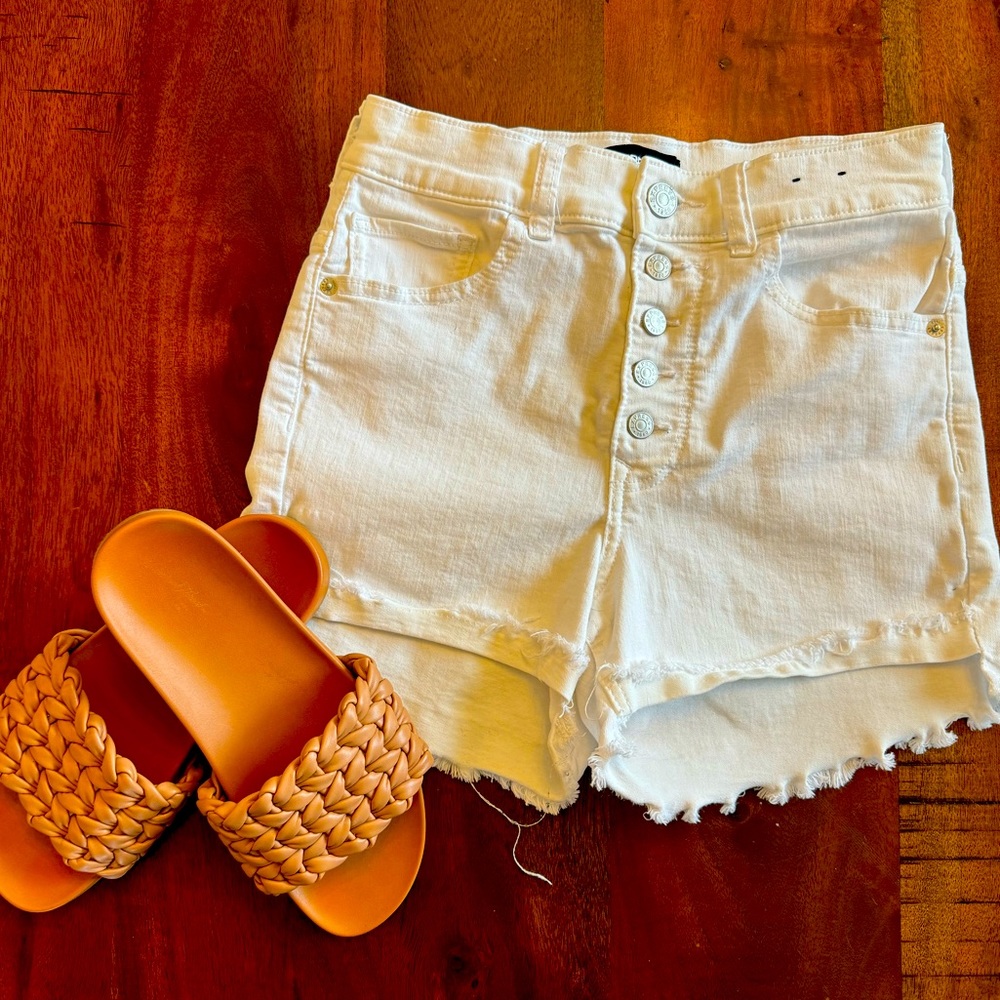 Express White Denim Shorts